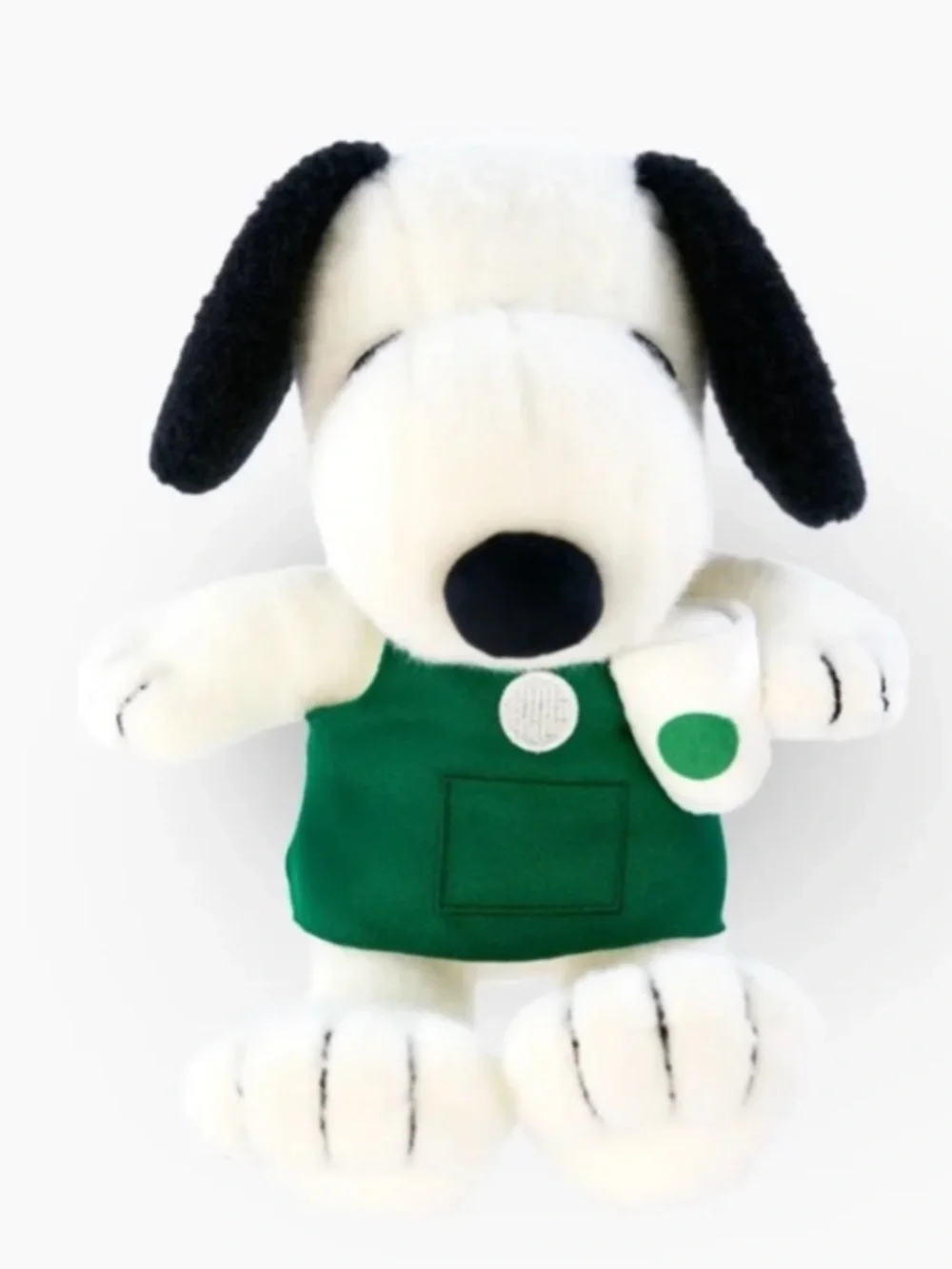 Starbucks Snoopy Plush Dog Toy in White, Black & Green